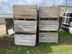 12No wooden pallet bins with solid sides, 43" x 47"