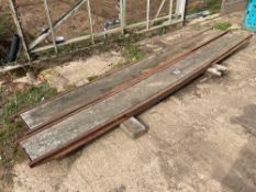 Pair long wooden ramps