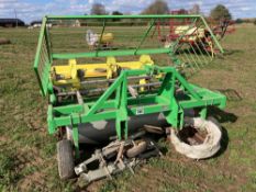 2006 Hortech Hortus Due H2 192 manual 3 row planter for large seeds, modules & nursery stock with po