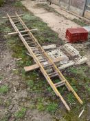 2No wooden decorative ladders