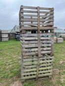 3No slatted wooden pallet boxes