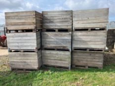 18No wooden pallet bins with solid sides, 43" x 47"