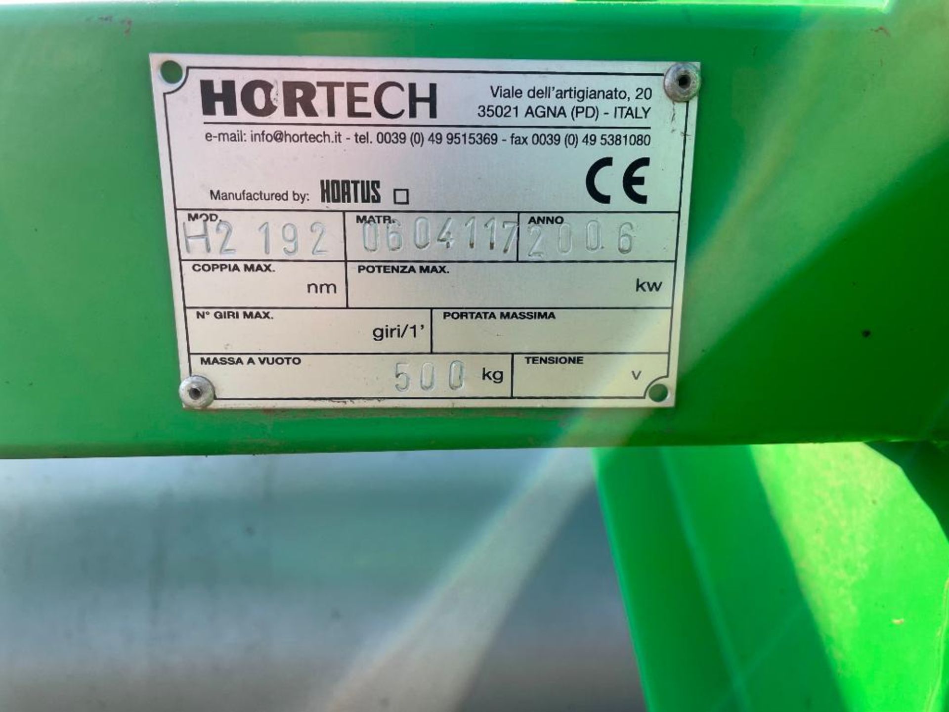 2006 Hortech Hortus Due H2 192 manual 3 row planter for large seeds, modules & nursery stock with po - Image 2 of 11