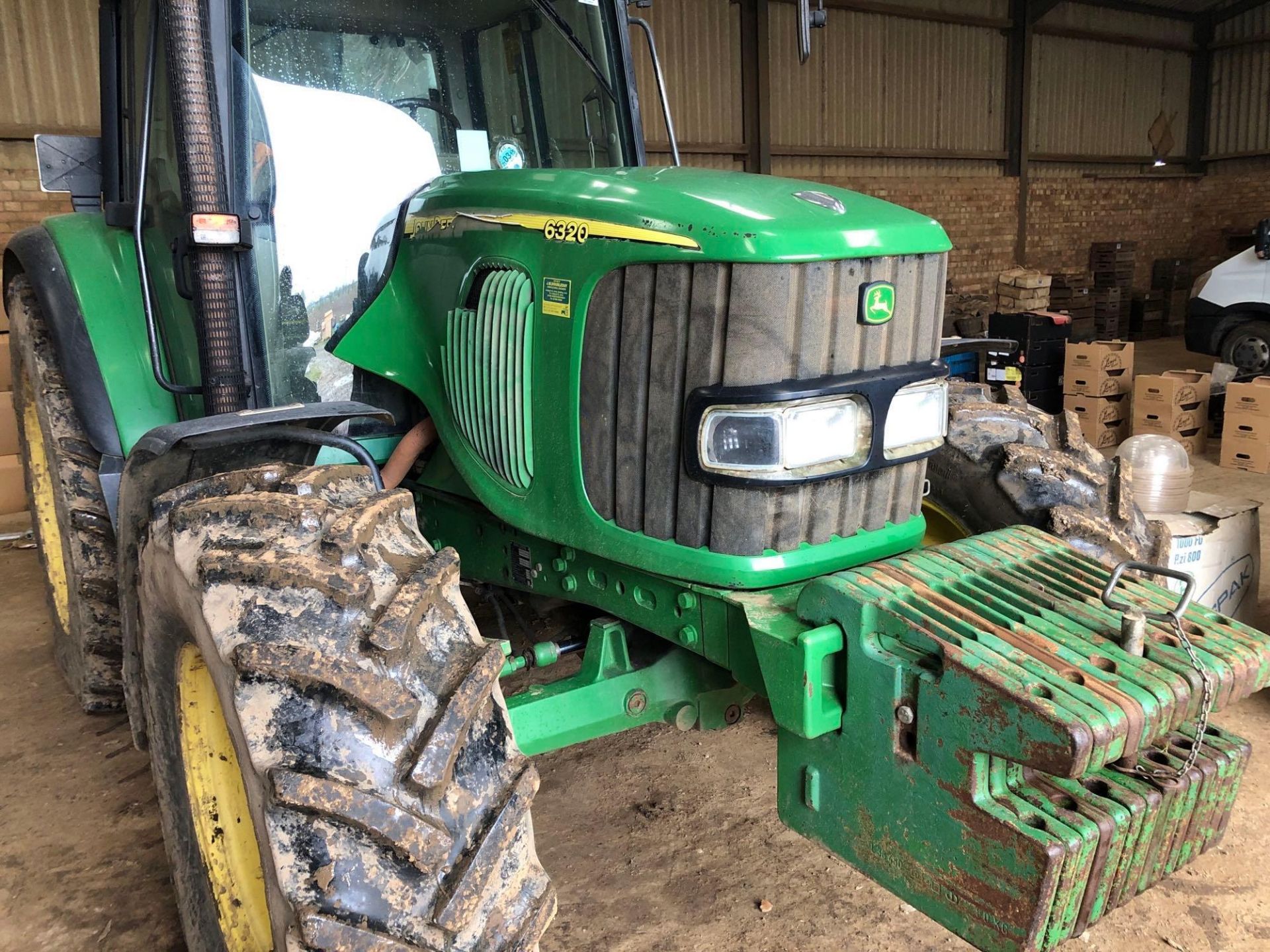 2003 John Deere 6320 40kph Powerquad 4wd tractor with 2 manual spools, 14No 50kg front wafer weights - Image 19 of 20