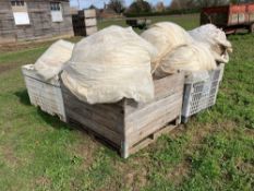6No bins of crop fleece 10-12m wide (various lengths)