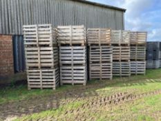 c.30No wooden pallet bins with slatted sides, 40" x 48"