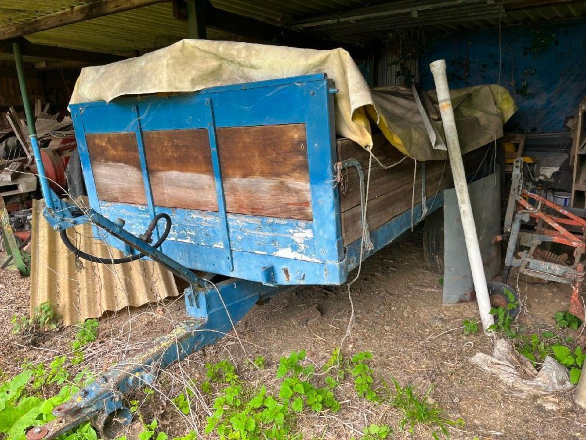 W E Weeks Wooden Sided Tipping Trailer