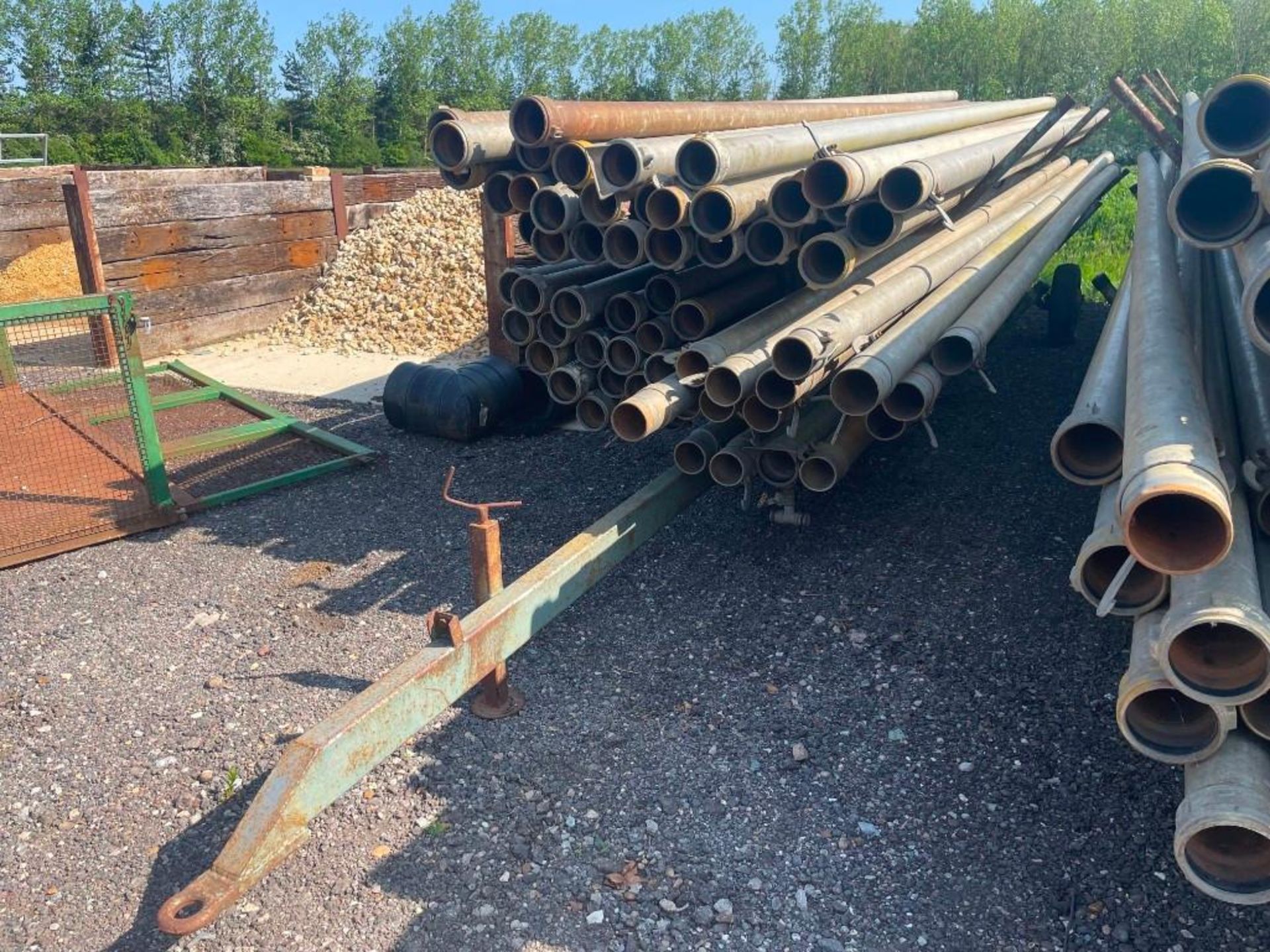 65No. 5" Farrows of Spalding Wright Rain Irrigation Pipes c/w Pipe Trailer
