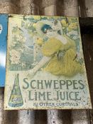 Vintage Schweppes Lime Juice Sign
