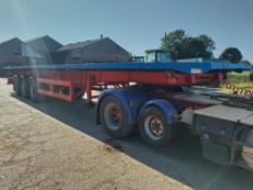 1988 Tinsley 40ft Tri Axle Skelletal Trailer