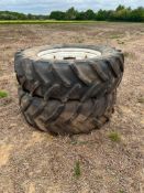 520-38 Rear Tyres and Rims, To Suit New Holland TM / 60 Series Tractors
