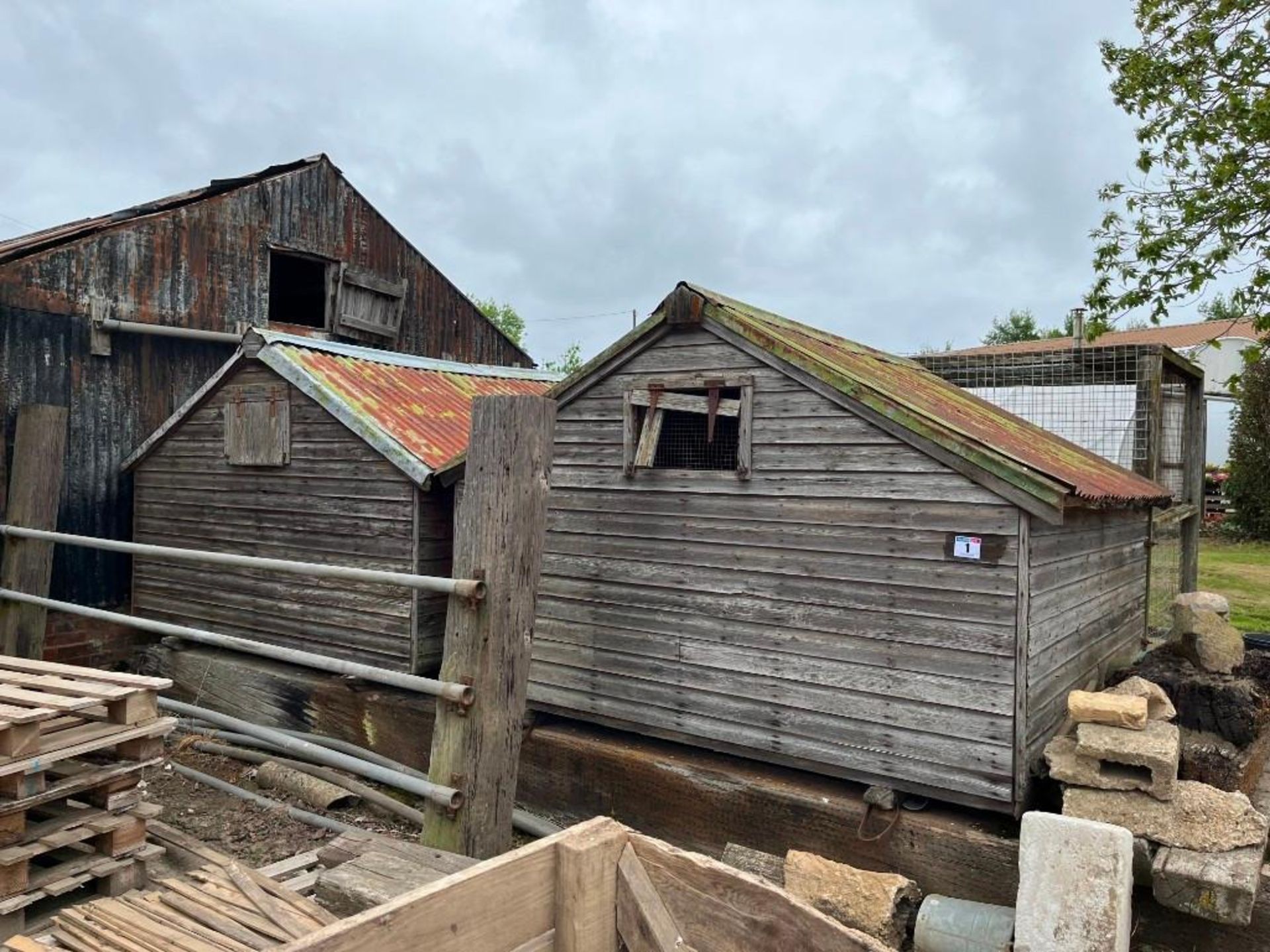 2No. Wooden Chicken Huts