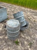 2No. Galvanised Barrels & 1No. Galvanised Tub