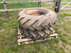 Pair 12.4-24 wheels and tyres for Bettinson drill