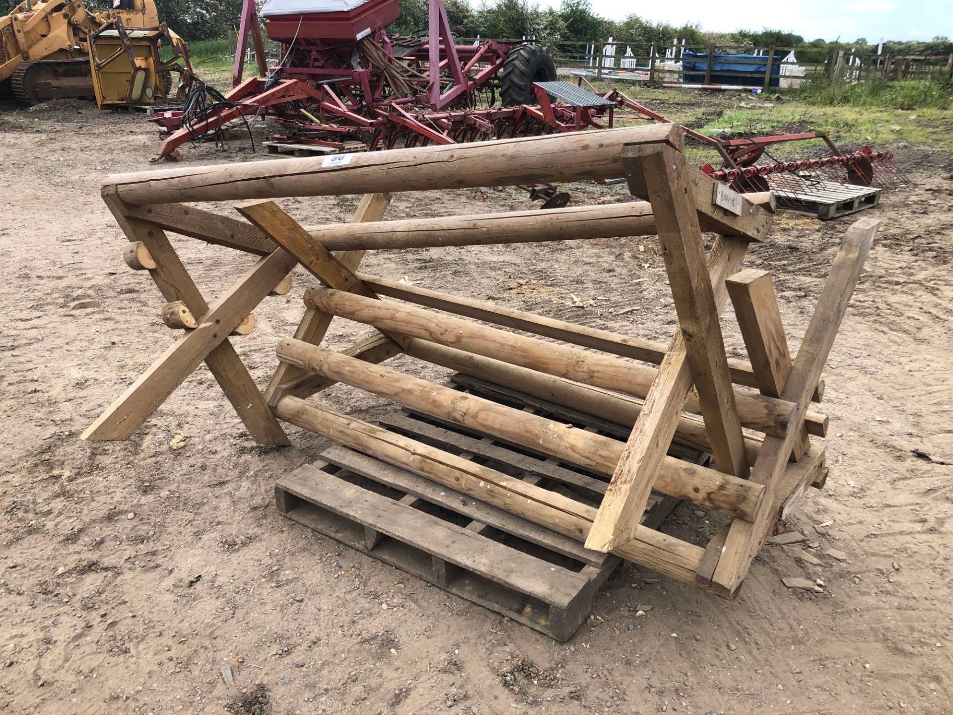 2No wooden trestles