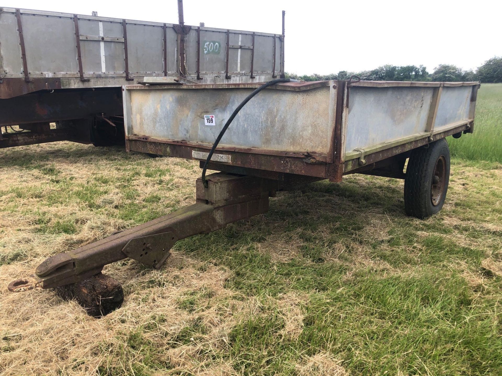 Whitlock 3t galvanised tipping trailer, single axle on 16/8.25-16 wheels and tyres