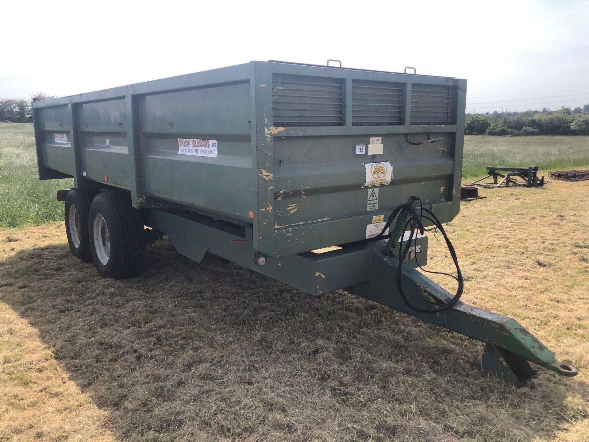 1996 Salop 10t grain trailer with manual tailgate on 325/65R22.5 wheels and tyres - Image 2 of 9