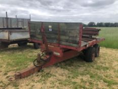 1972 8t drop side tipping trailer, twin axle. Serial No: 17044