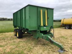 12t farm grain trailer, manual tail gate, twin axle on 435/50R19.5 wheels and tyres