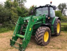 2015 John Deere 6125R 50Kph Auto Quad 4wd tractor with H340 loader with 3 function and suspension, A