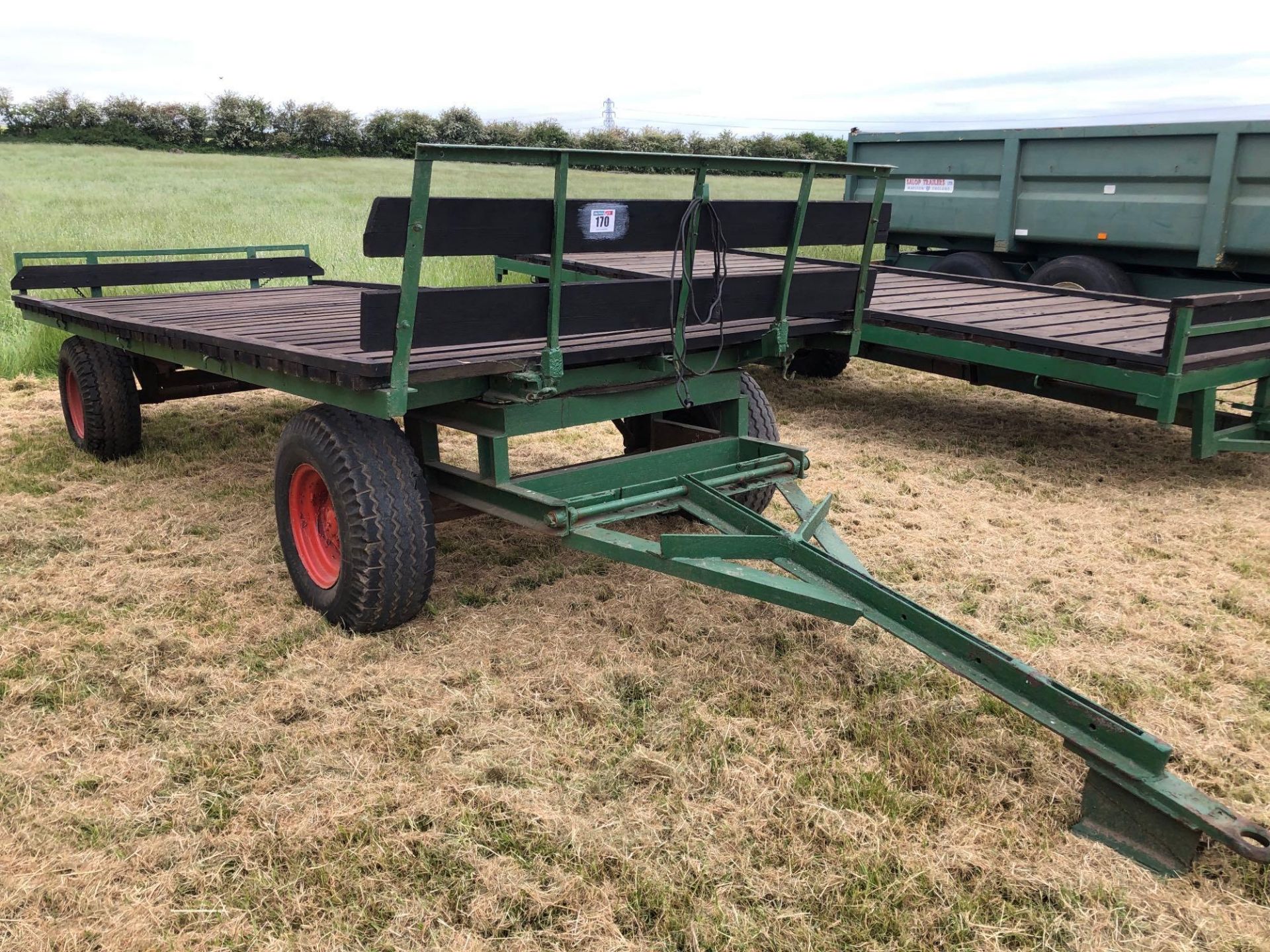 16ft 4 wheel flat bed bale trailer