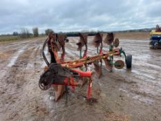Kverneland LS95 4f reversible plough hydraulic vari-width with skimmers. NB: Parts manual in office