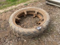 Pair Avon 6.00/36 row crop wheels and tyres - no centres