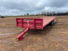 2014 Marshall BC25 10t  25ft twin axle flat bed bale trailer with rear rave on 12.5/80-15.3. Serial