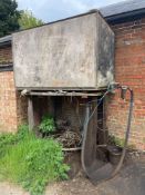 Metal fuel tank with pipe and nozzle, sold in situ, buyer to remove