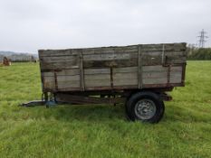 Wooden sided, high lift trailer, single axle