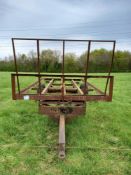 Flat bed trailer chassis, single axle, no bed