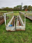 Quantity of cattle feed barriers with troughs