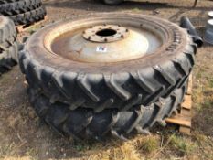 Pair BKT 300/95R46 8 stud wheels and tyres