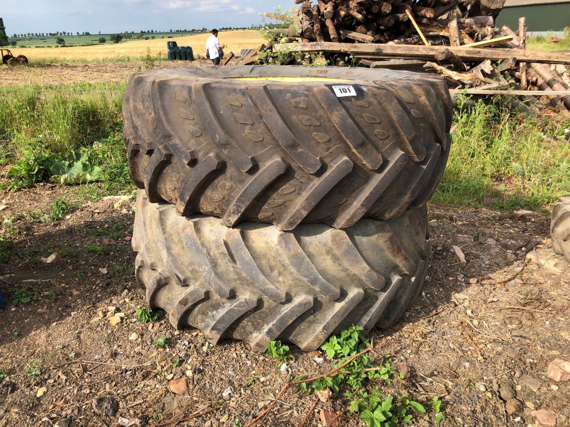 Pair Kleber 650/65R38 wheels and tyres to suit John Deere 6910
