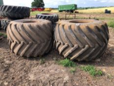 Pair 66x43.00-25 Goodyear flotation wheels and tyres to suit John Deere 6410