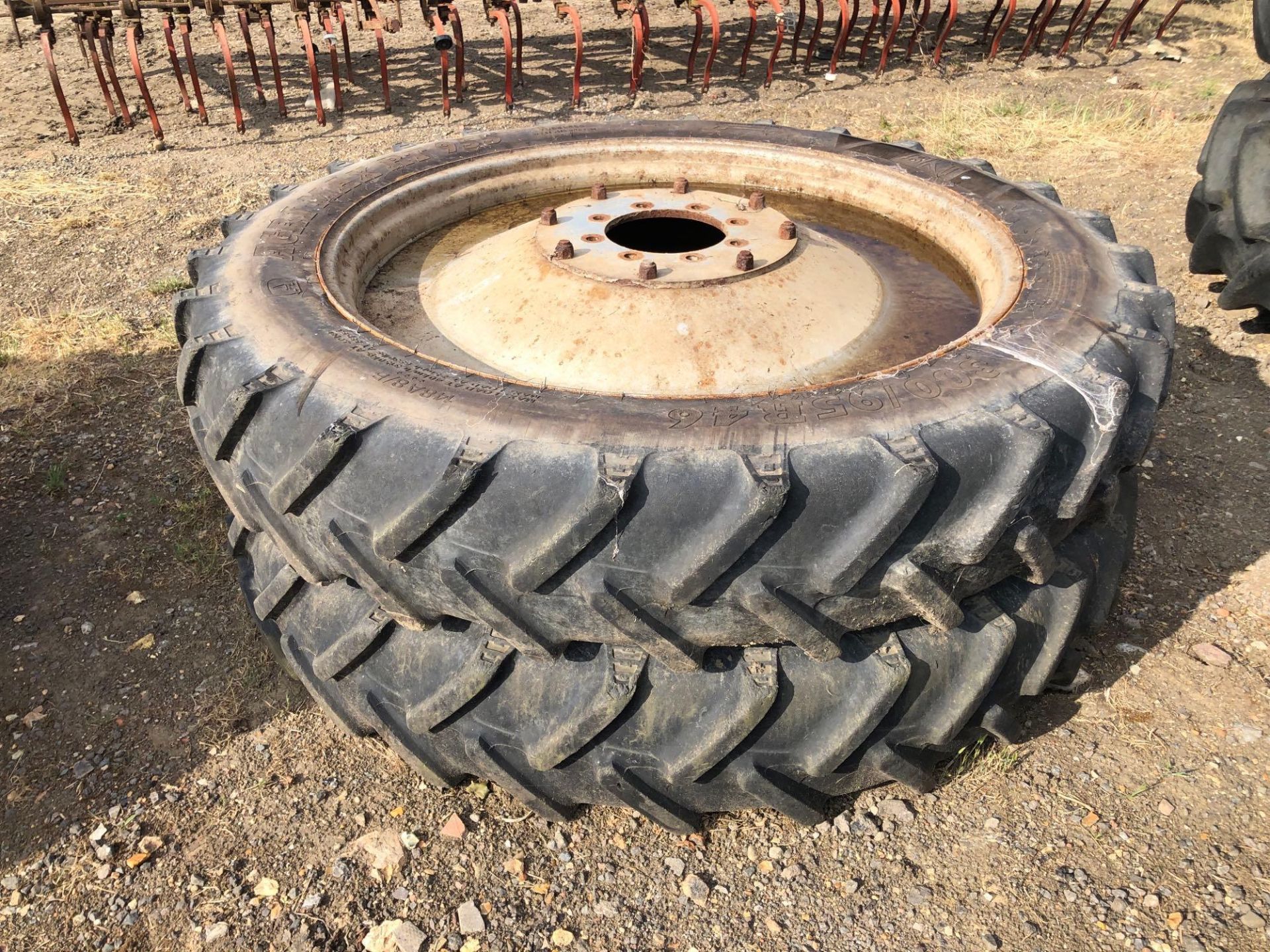 Pair BKT 300/95R46 8 stud wheels and tyres - Image 3 of 3