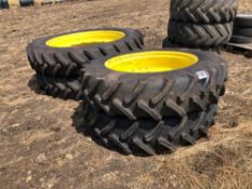 Set Mitas 340/85R36 front and 380/90R50 rear John Deere 8000 series row crop wheels and tyres