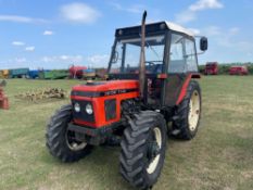 *1991 Zetor 7245 4wd diesel tractor with 2 rear spools and PUH. NO VAT.