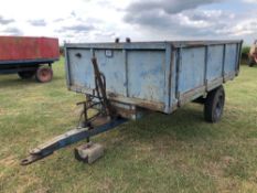 Hydraulic tipping 3t drop side trailer single axle on 7.00-16 wheels and tyres