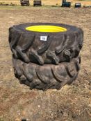 Pair Alliance 480/70R30 wheels and tyres on John Deere centres (New)