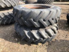 Pair Pirelli 18.4R38 Stocks dual wheels and tyres. No clamps