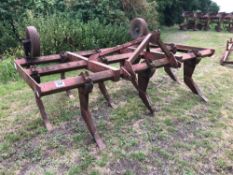 Massey Ferguson 24 10 leg superflow cultivator with depth wheels, linkage mounted