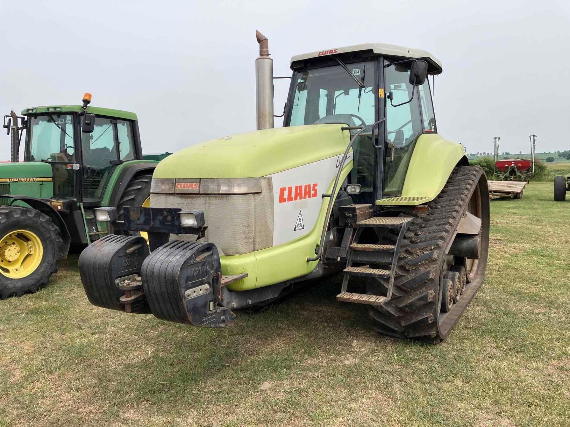 2000 Claas 55 Challenger rubber tracked crawler with 4 manual spools, rear drawbar and 12No 45kg fro