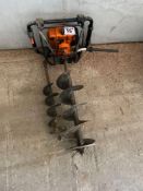 Stihl petrol post hole borer