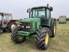 1996 John Deere 6600 Powerquad 4wd tractor with 3 manual spools and PUH on 540/65R24 front and 600/6