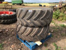 Pair 540/65R28 Goodyear wheels and tyres to suit John Deere 6910