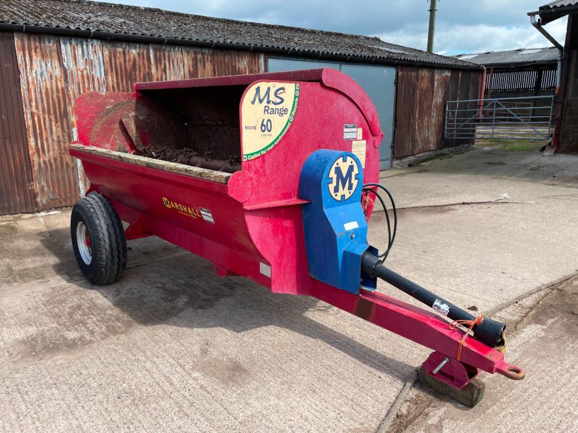 2013 Marshall MS60 6t manure spreader, single axle on 12.5/80-15.3 wheels and tyres NB: Manual in Of - Image 12 of 13