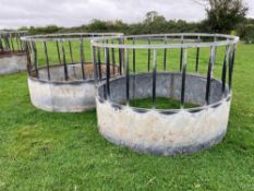 2No galvanised cattle ring feeders