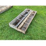 2No galvanised feed troughs, 4.5ft