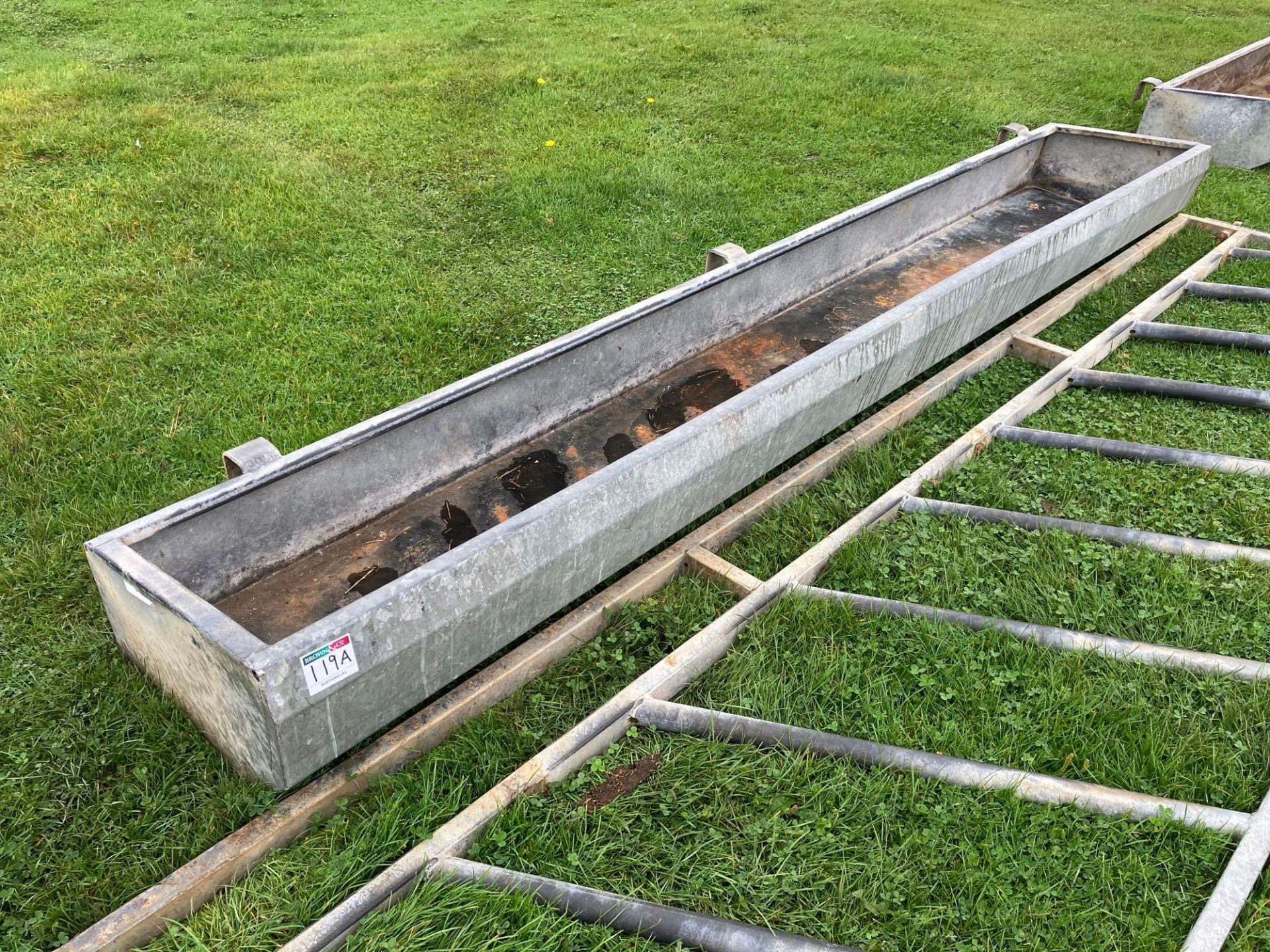 Galvanised 12ft 4" feed trough. NB: Barrier not included